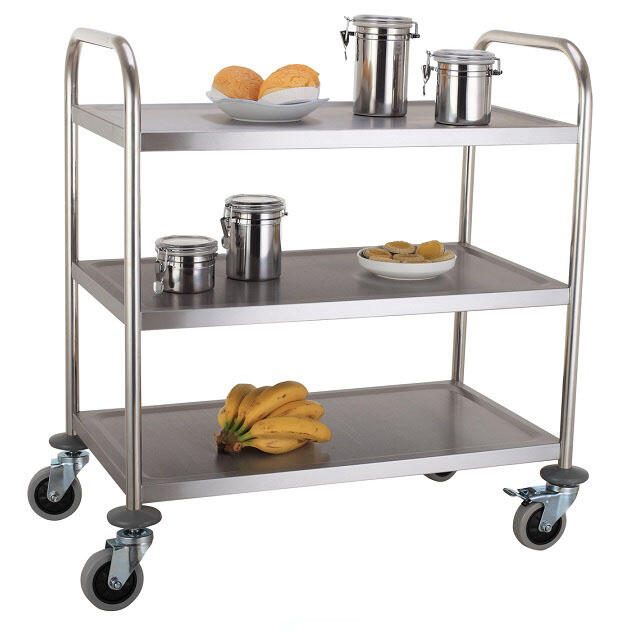 Servierwagen silber 84,5 x 52,5 x 94,0 cm