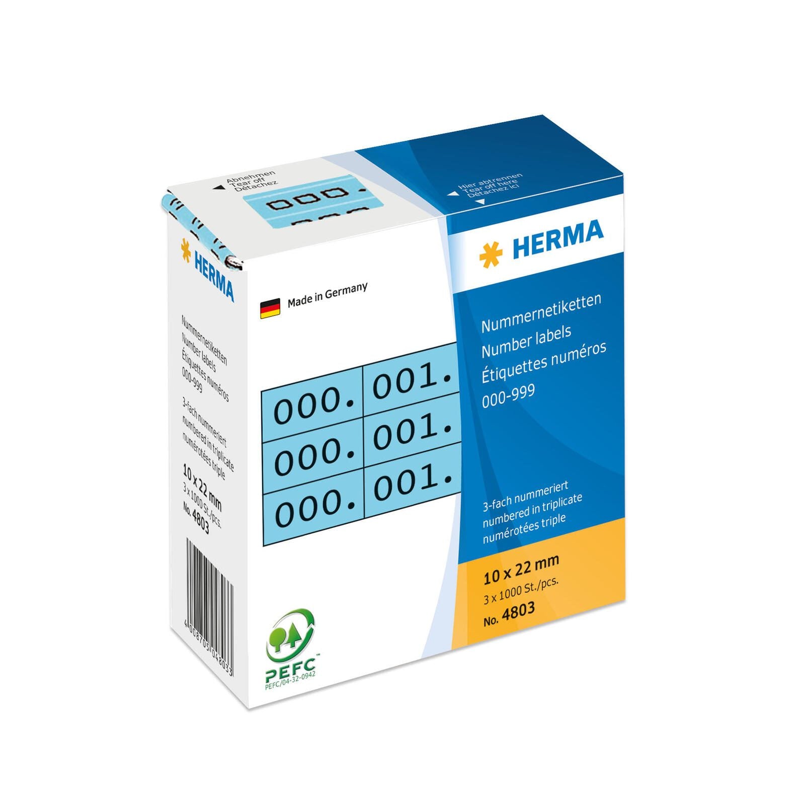 HERMA Klebenummern blau