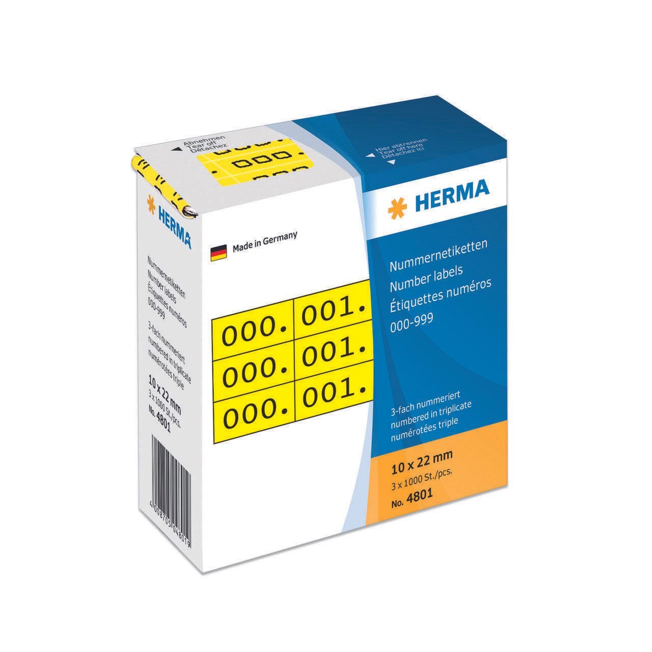 HERMA Klebenummern gelb