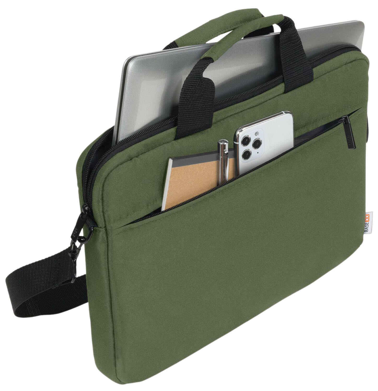 BASE XX Laptoptasche Slim olivgrün bis 39,6 cm (15,6 Zoll)
