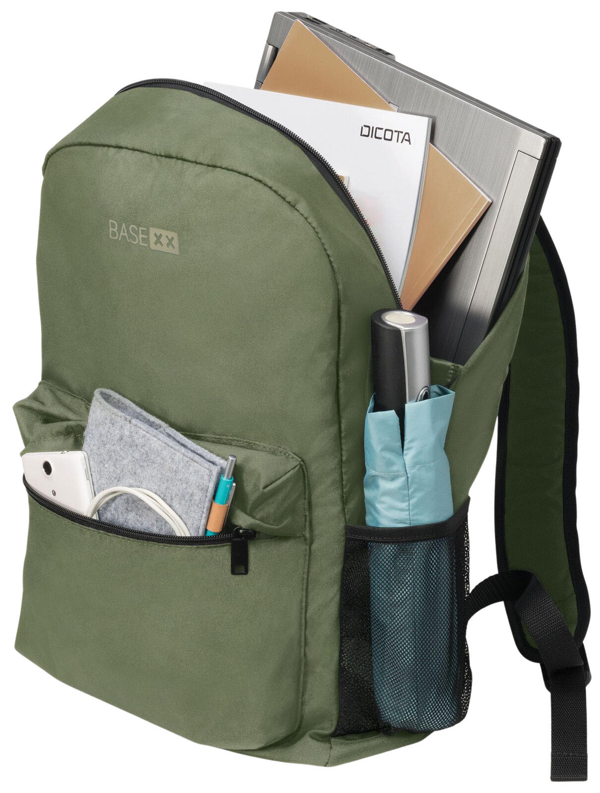 BASE XX Laptop-Rucksack B2 olivgrün 20,0 l bis 39,6 cm (15,6 Zoll)