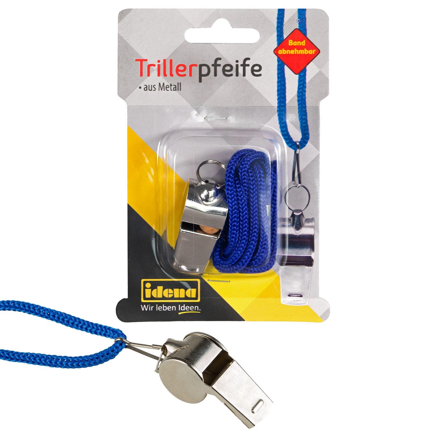 Idena Trillerpfeife silber/blau