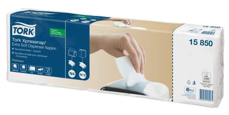 TORK Servietten 16,5 x 21,3 cm 2-lagig weiß