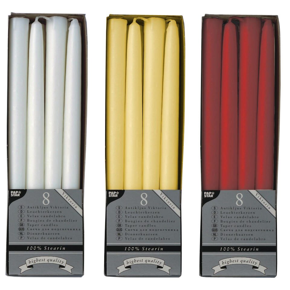 PAPSTAR Kerzen 25 cm weiß