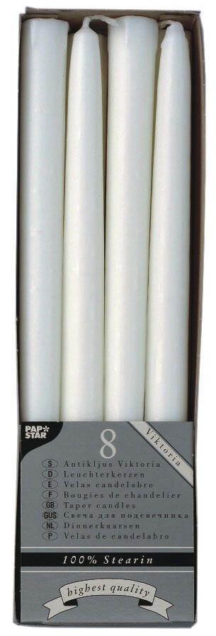 PAPSTAR Kerzen 25 cm weiß