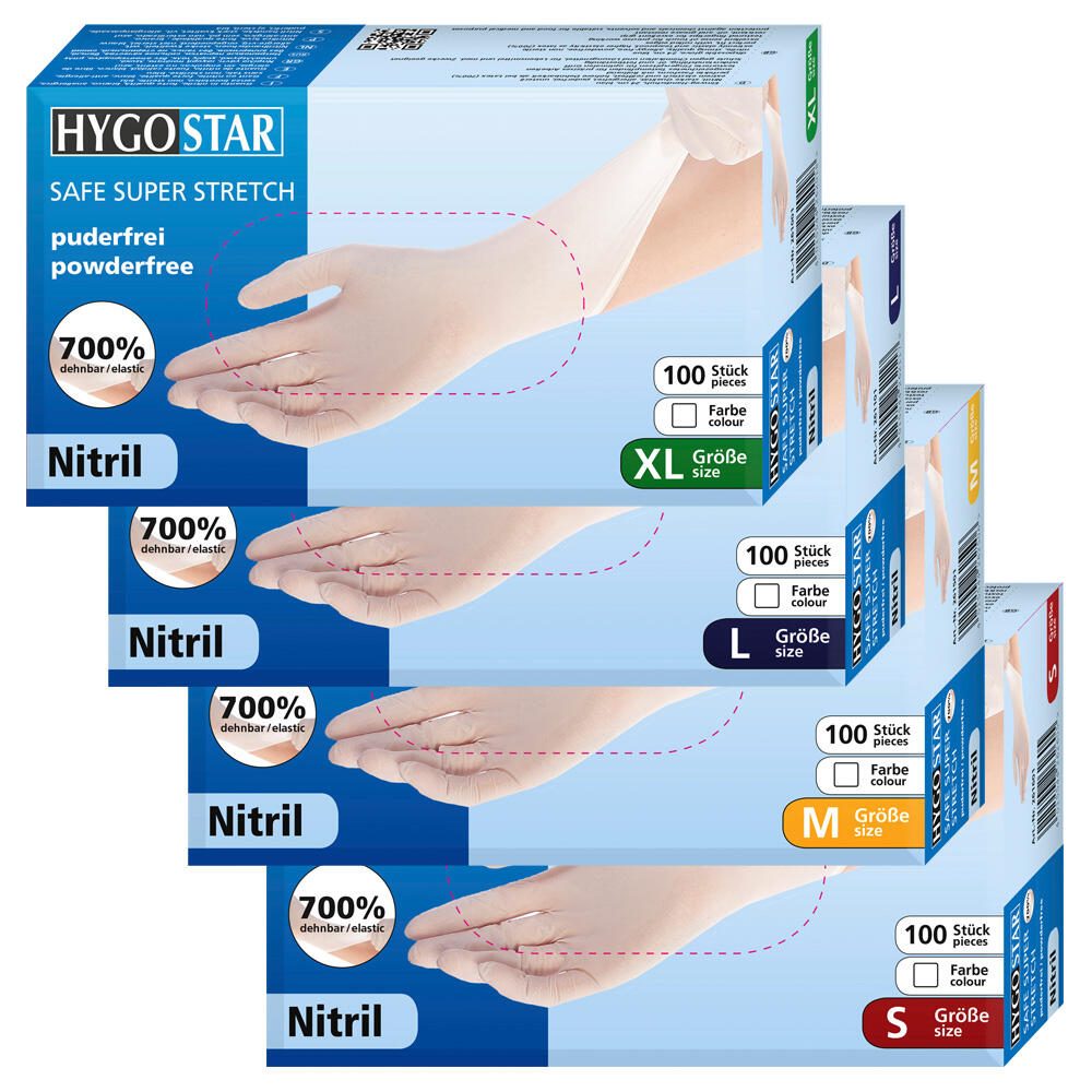 HYGOSTAR Einmalhandschuhe SAFE SUPER STRETCH S weiß