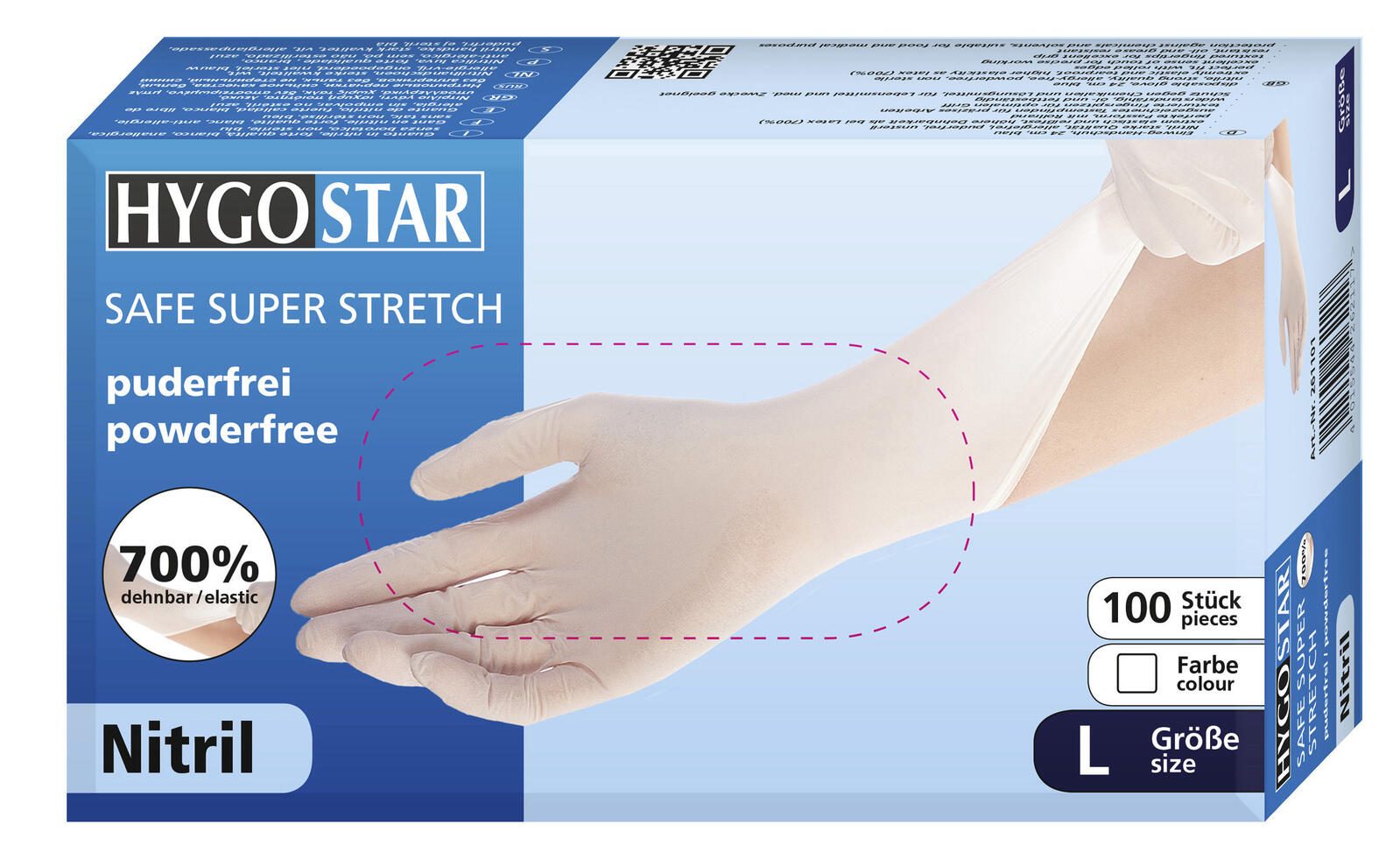HYGOSTAR Einmalhandschuhe SAFE SUPER STRETCH L weiß