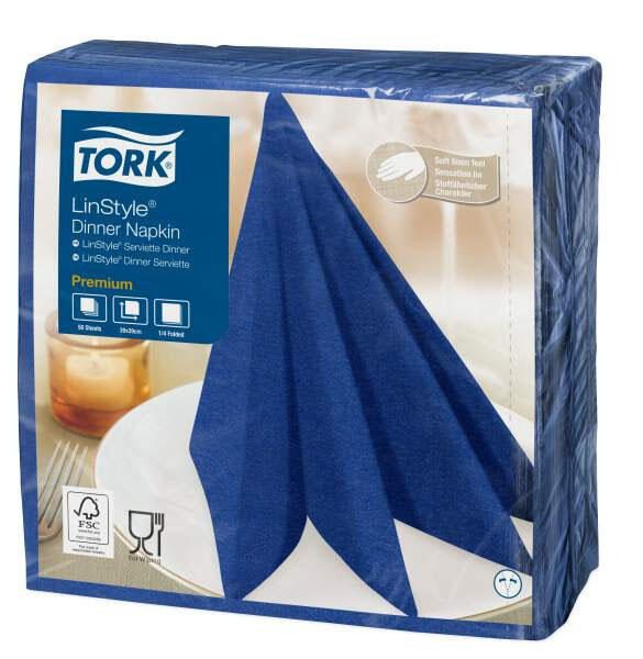 TORK Servietten 39,0 x 39,0 cm 1-lagig mitternachtsblau