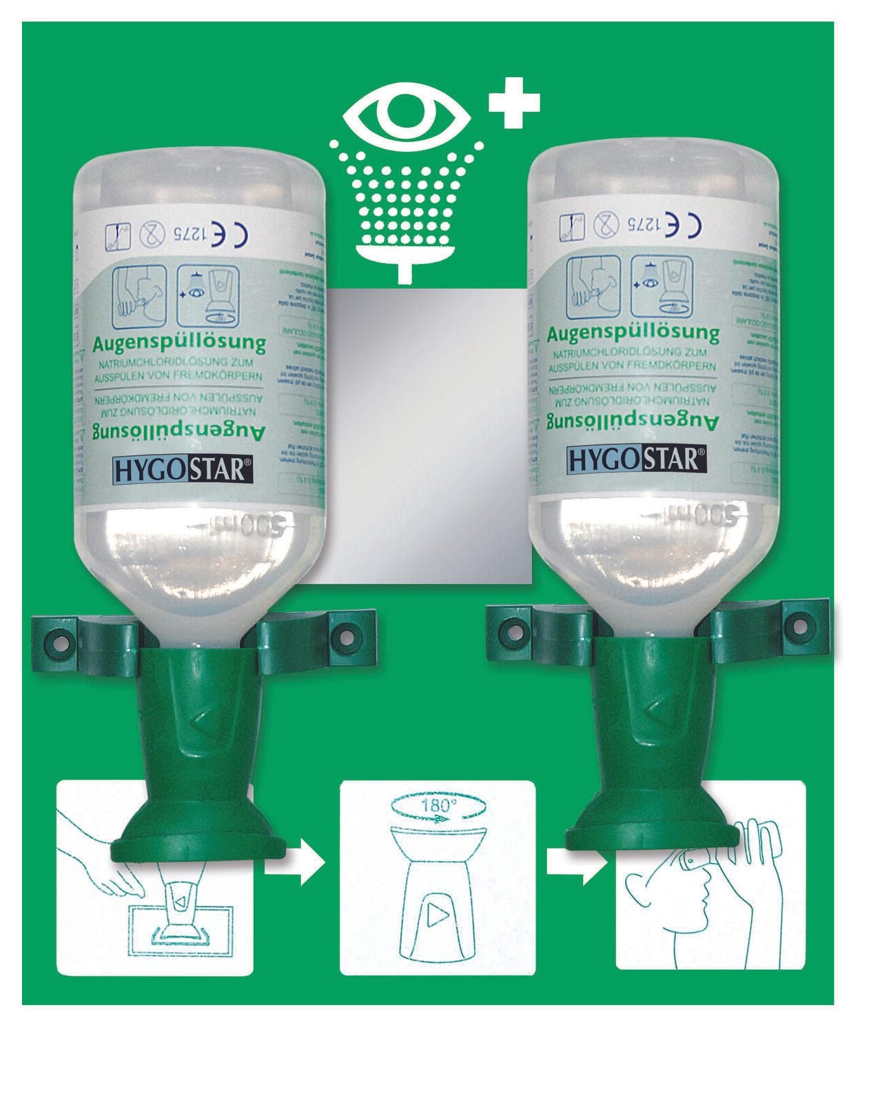 HYGOSTAR Augenspülstation Double 2x 500,0 ml grün