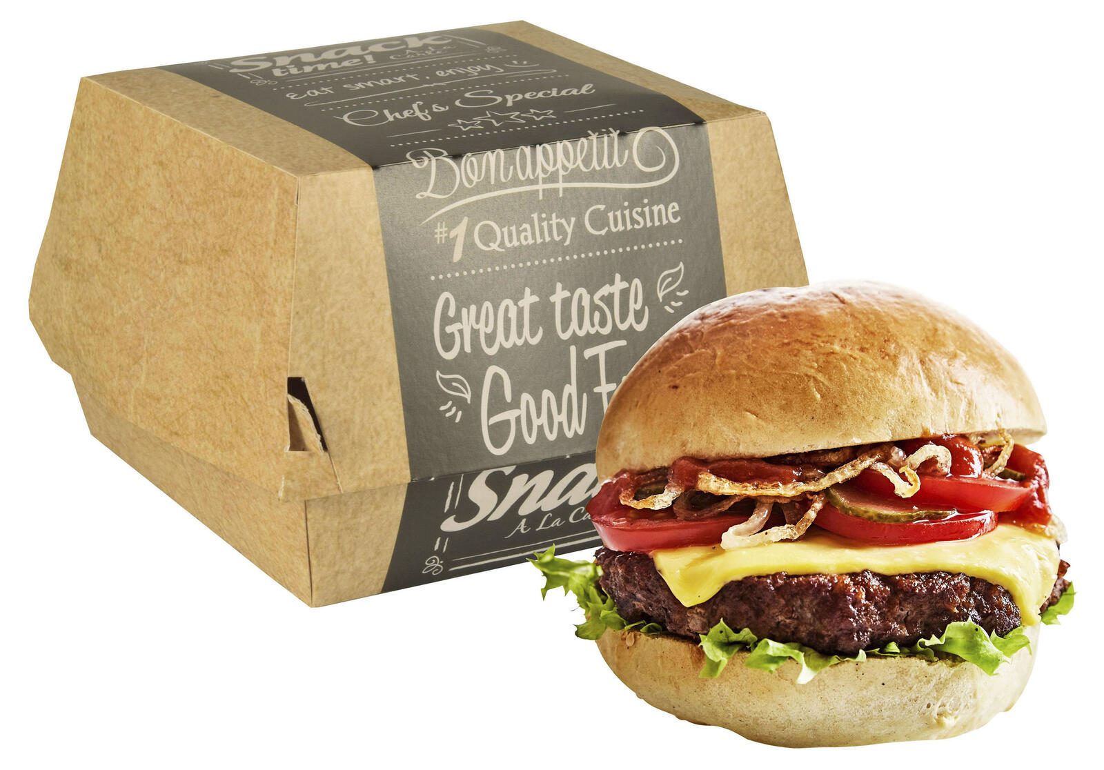 PAPSTAR Good Food Burger-Boxen braun, grau