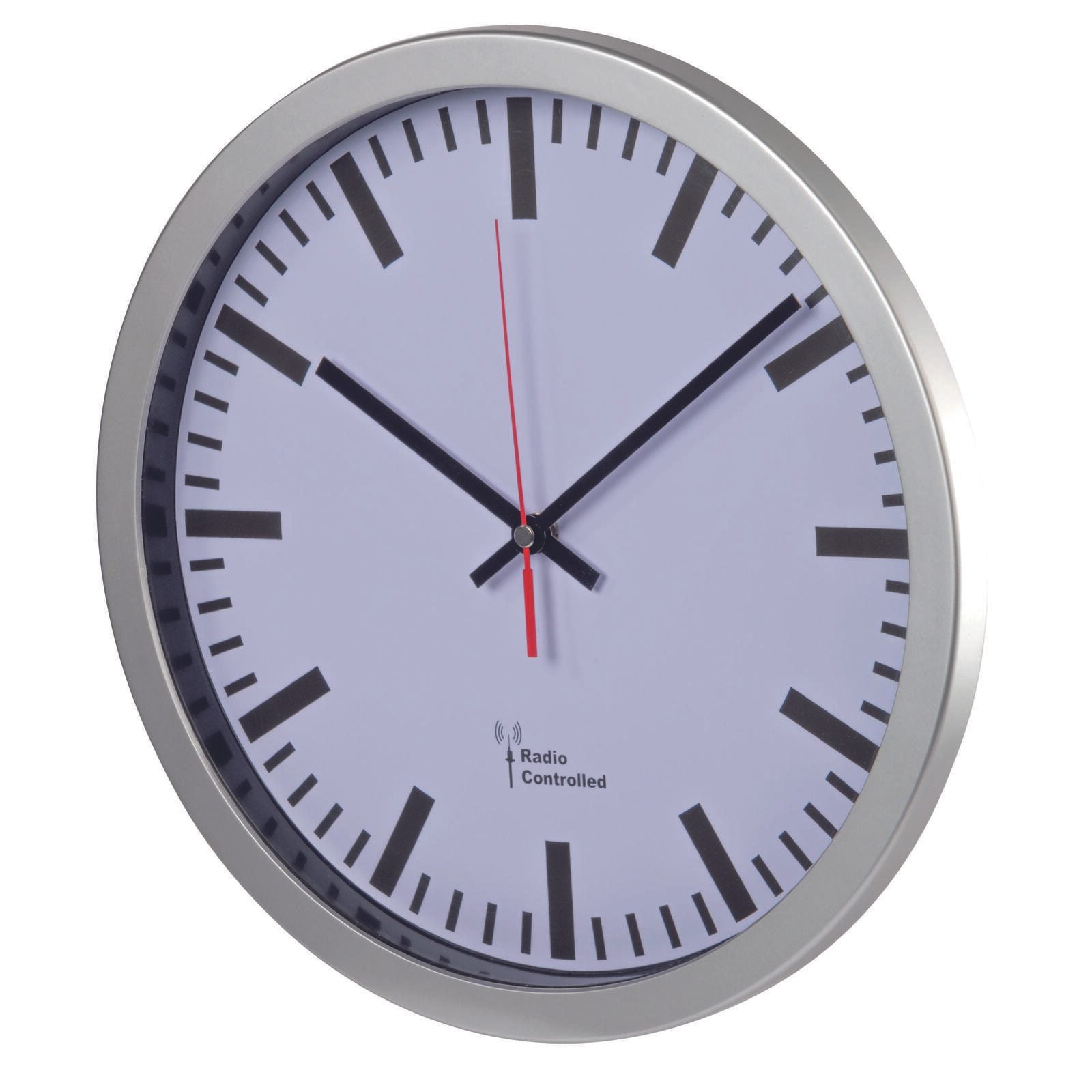 Hama Funkwanduhr Bahnhof Ø 30 cm silber