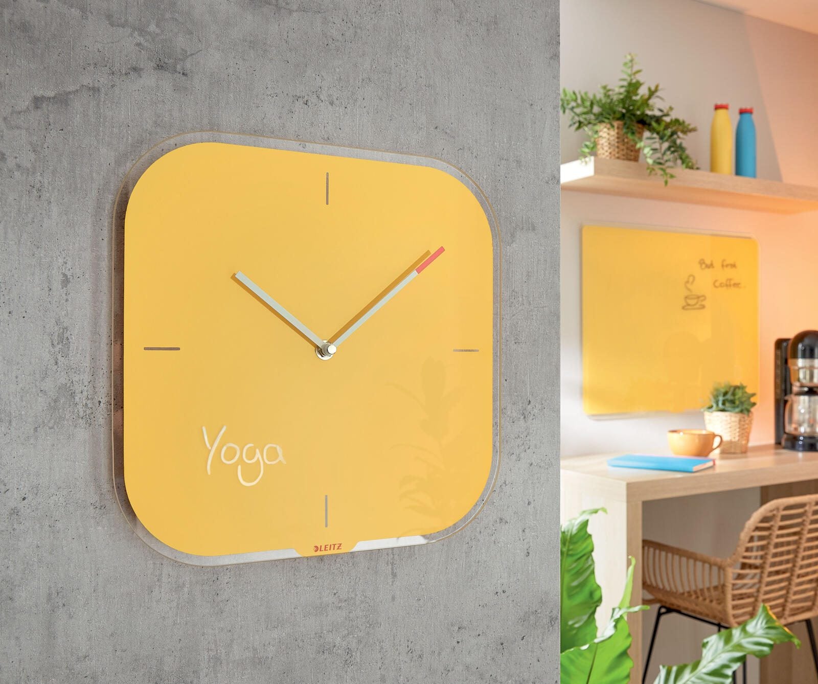 LEITZ Wanduhr Cosy gelb