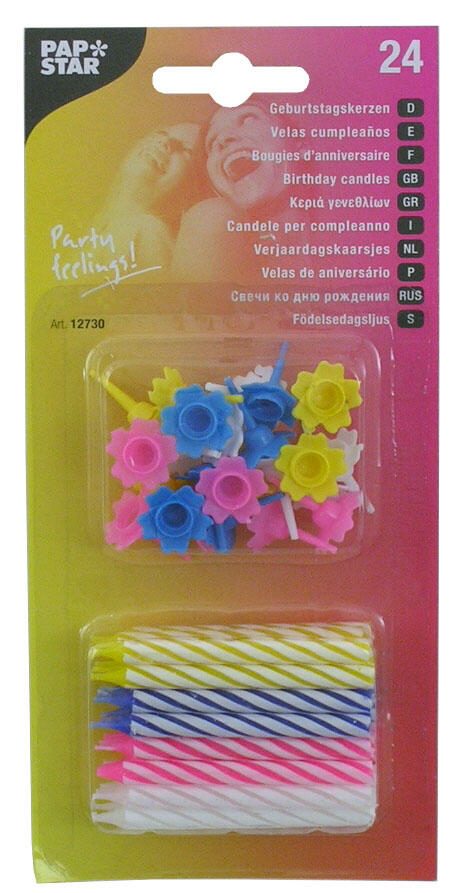 PAPSTAR Geburtstagskerzen 6 cm mehrfarbig