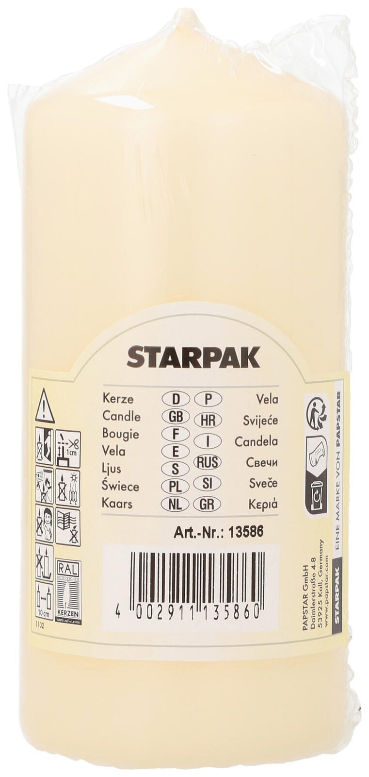 PAPSTAR Kerze 13 cm creme