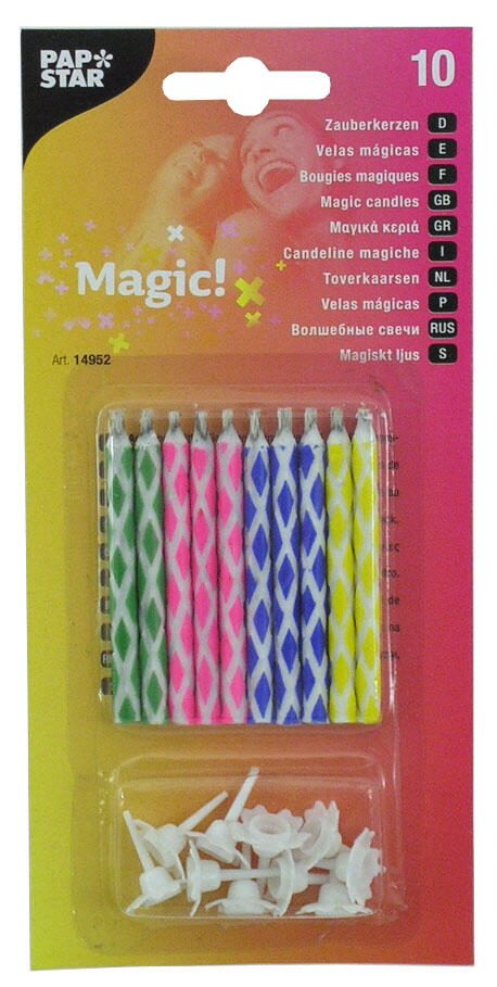 PAPSTAR Magisch Geburtstagskerzen 6 cm mehrfarbig