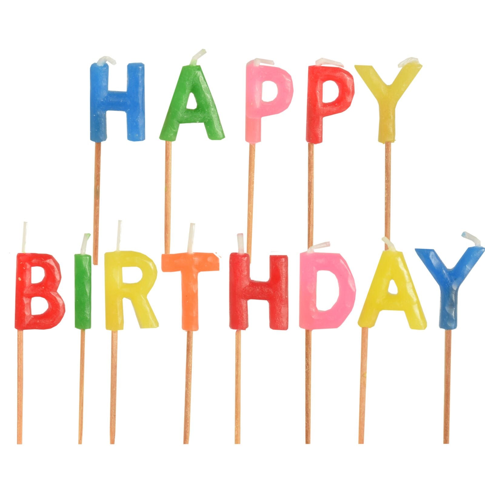 PAPSTAR Happy Birthday Geburtstagskerzen 8 cm mehrfarbig
