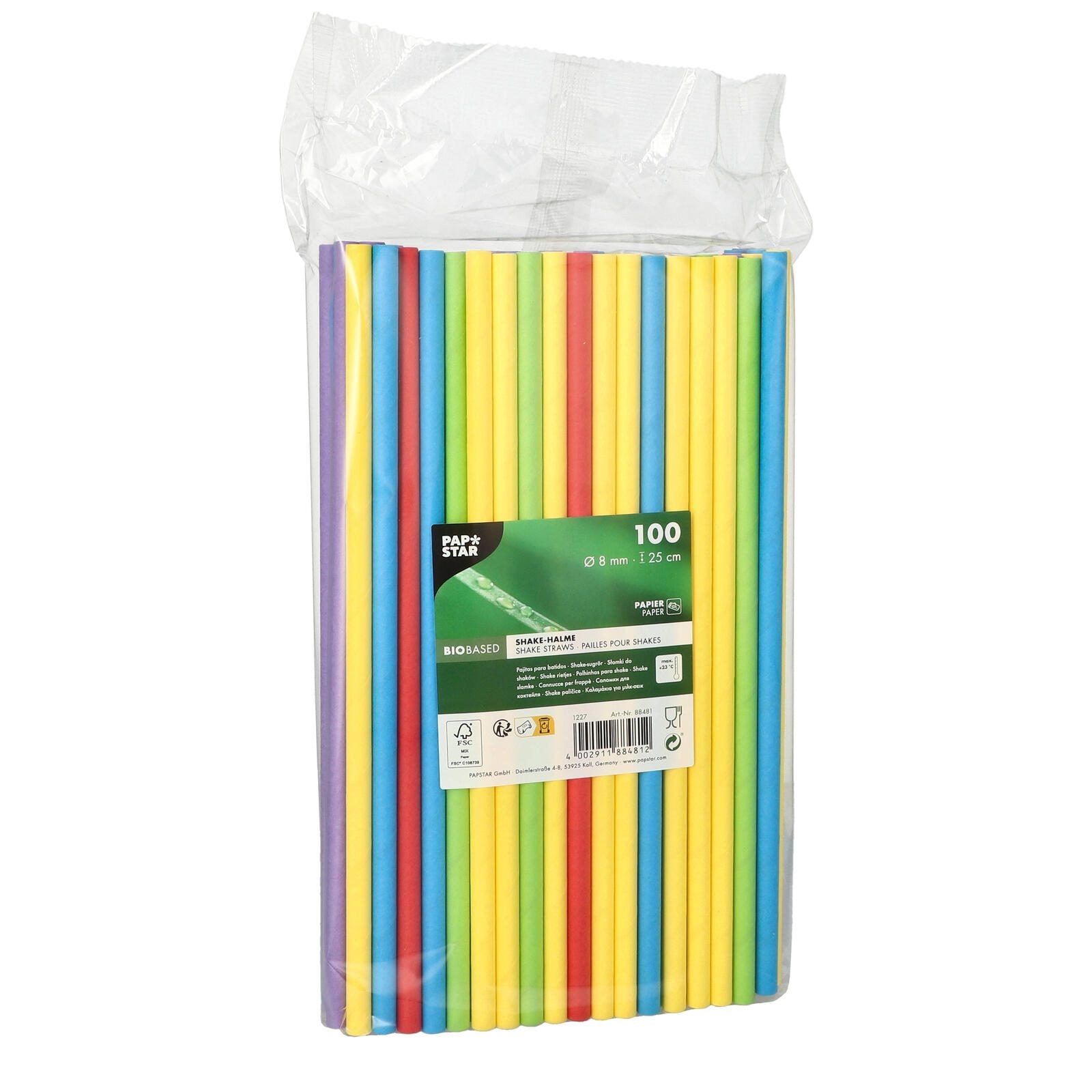 PAPSTAR Strohhalme pure farbsortiert