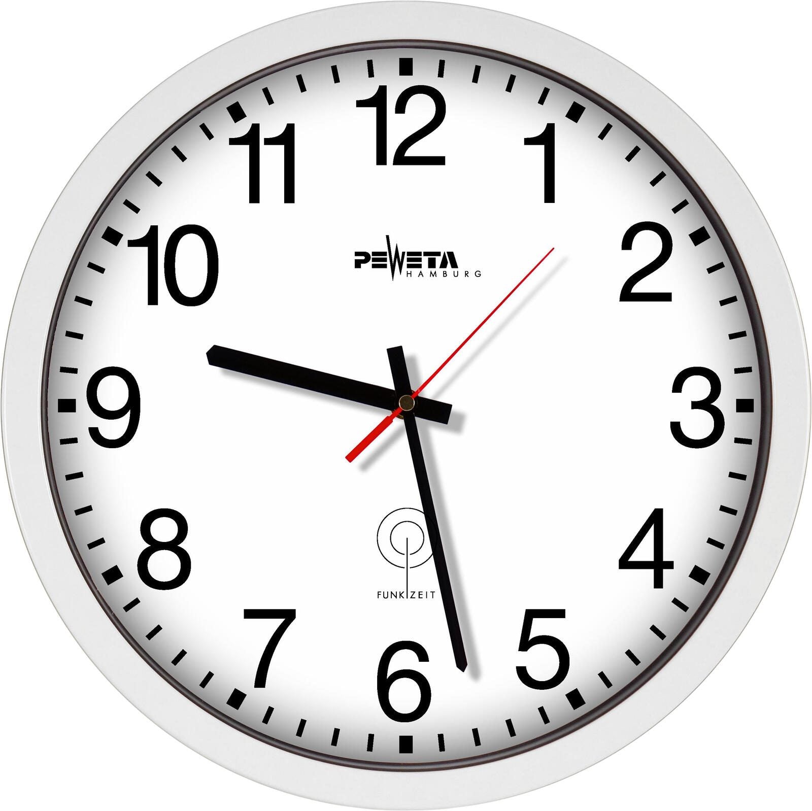 PEWETA Funkwanduhr Ø 35 cm weiß