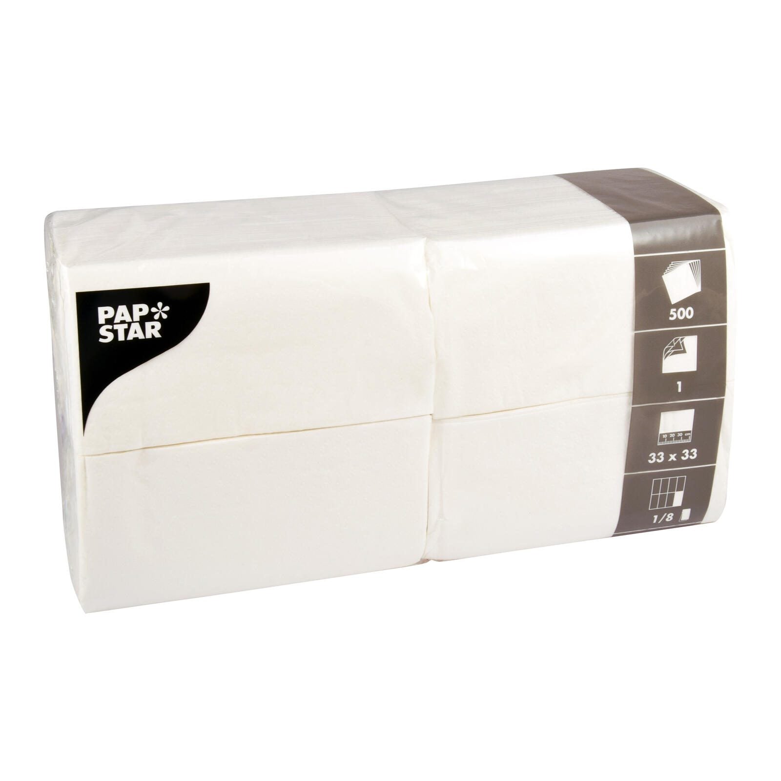 PAPSTAR Servietten 33,0 x 33,0 cm 1-lagig weiß