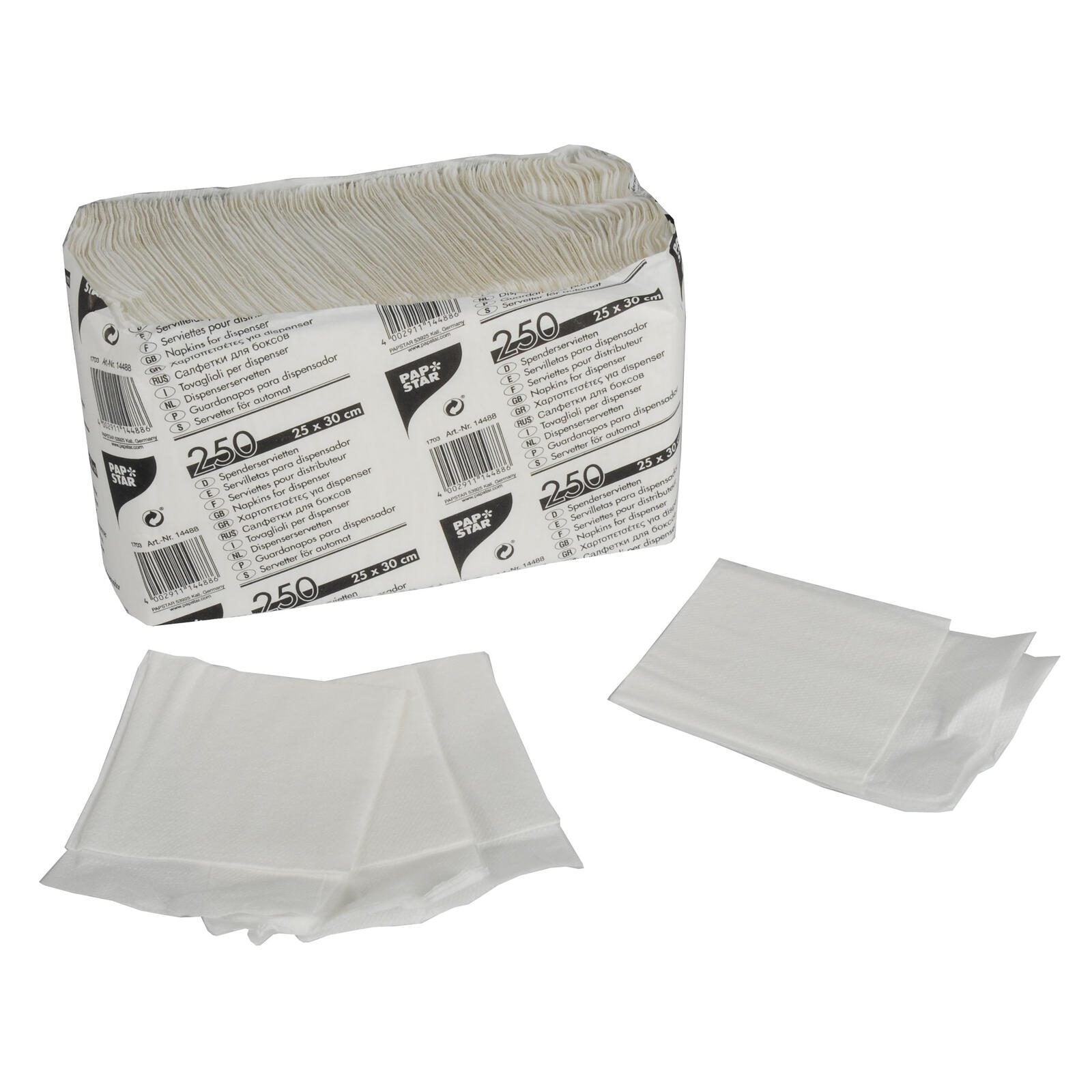 PAPSTAR Servietten 25,0 x 30,0 cm 1-lagig weiß