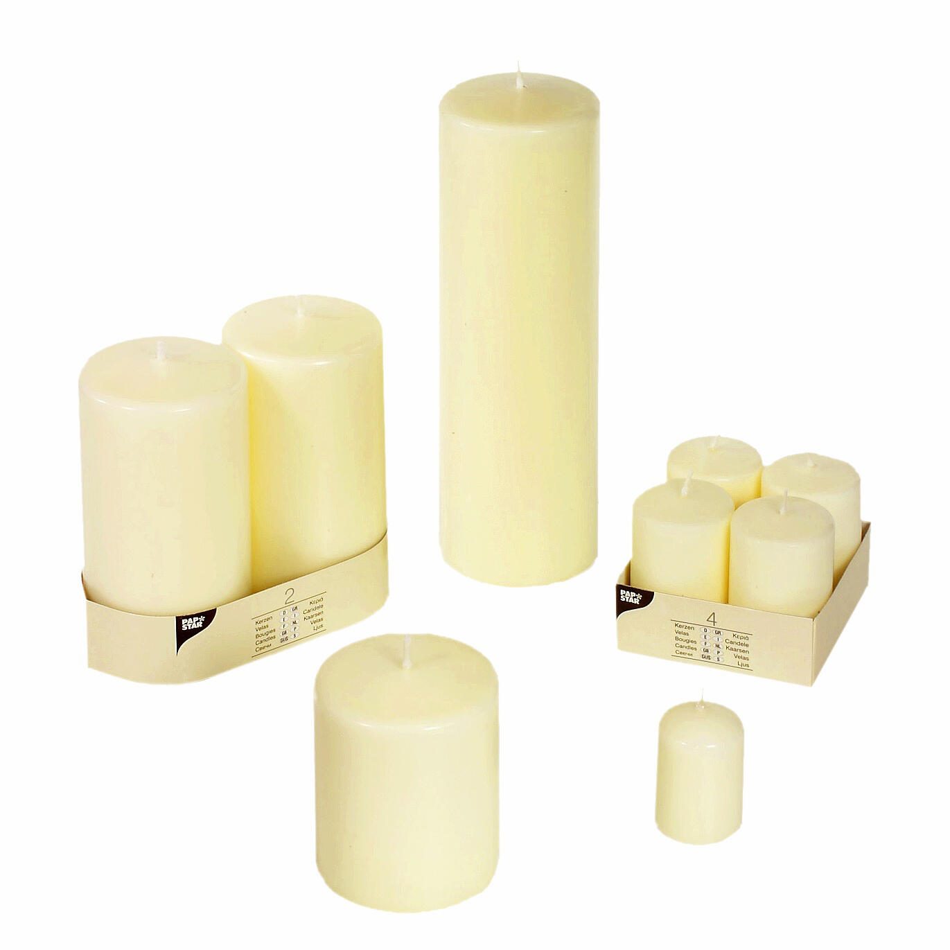 PAPSTAR Kerzen 6 cm elfenbein