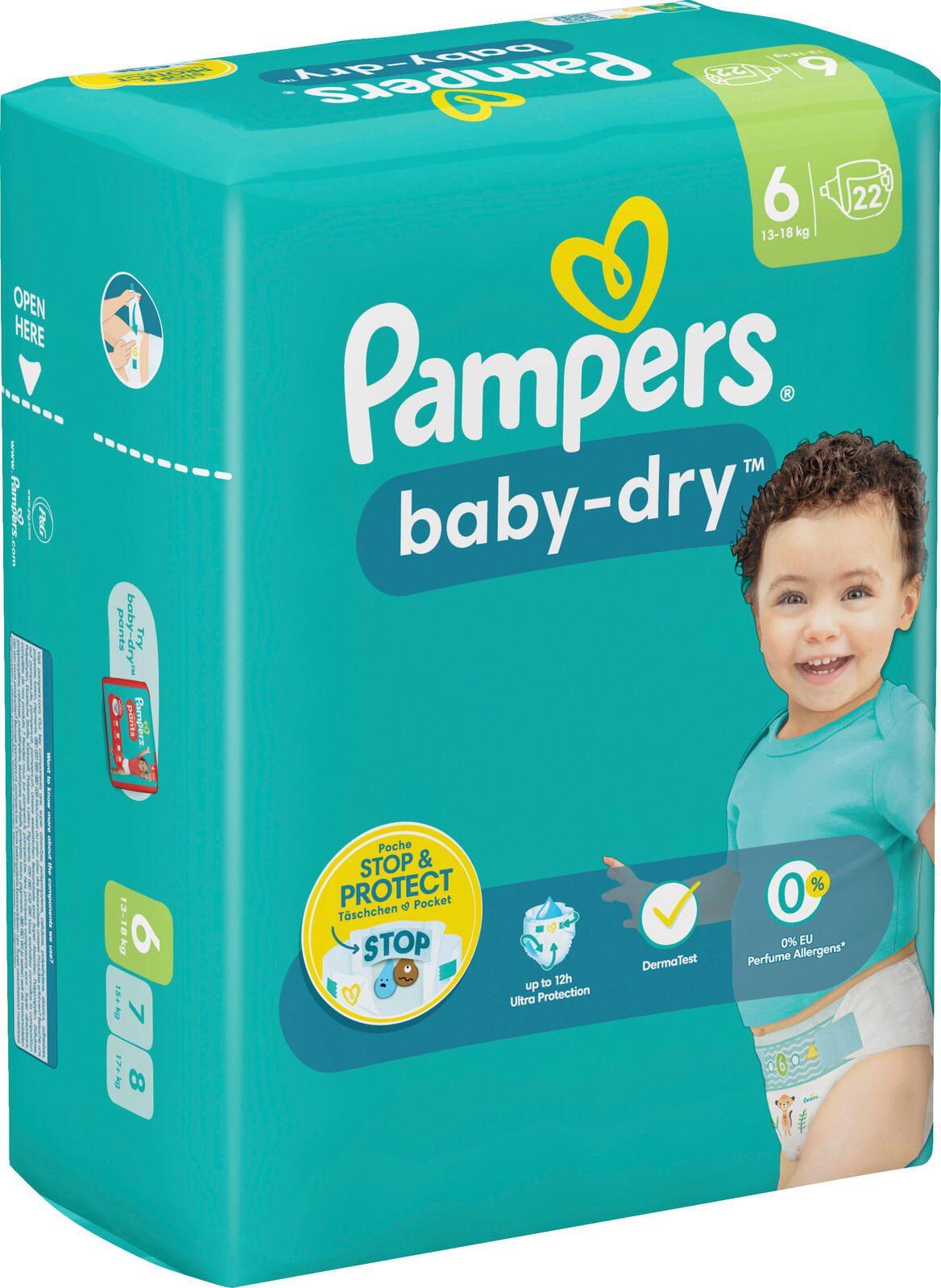 Pampers® Windeln Baby Dry Größe 6 (13-18kg) für Kids und Teens (4-12 Jahre)
