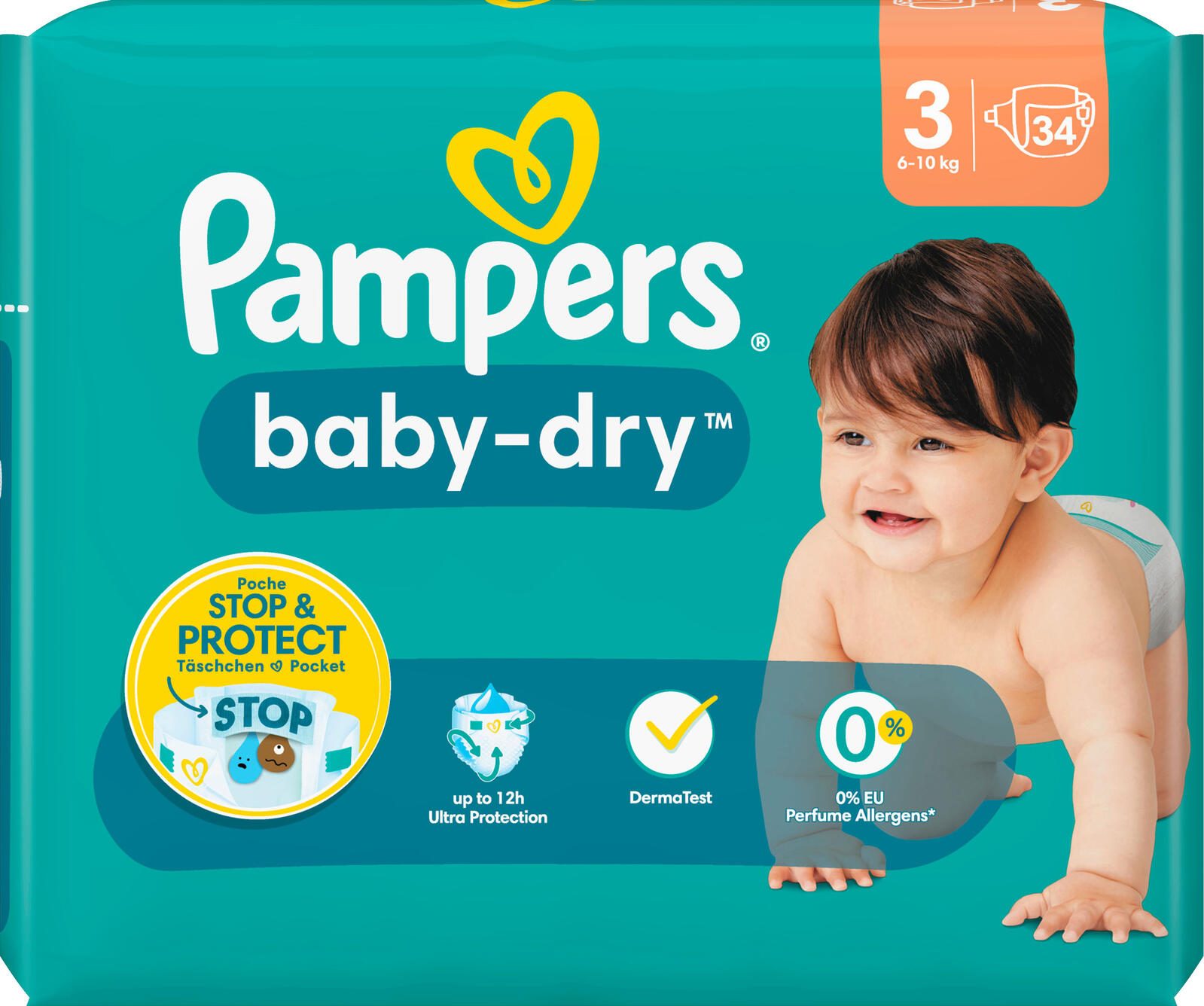 Pampers® Windeln Baby Dry Größe 3 (6-10kg) für Babys und Kleinkinder (4-18 Monate)