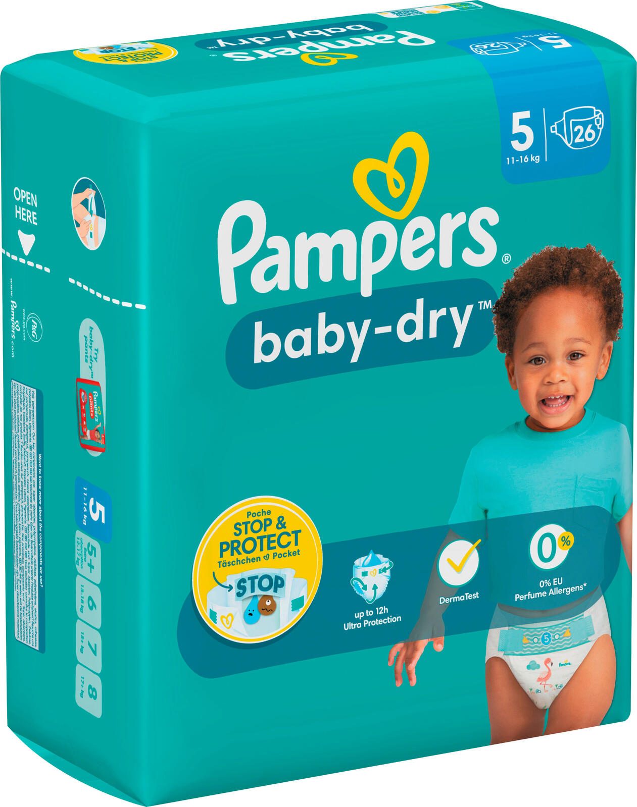 Pampers® Windeln Baby Dry Größe 5 (11-16kg) für Babys und Kleinkinder (4-18 Monate)