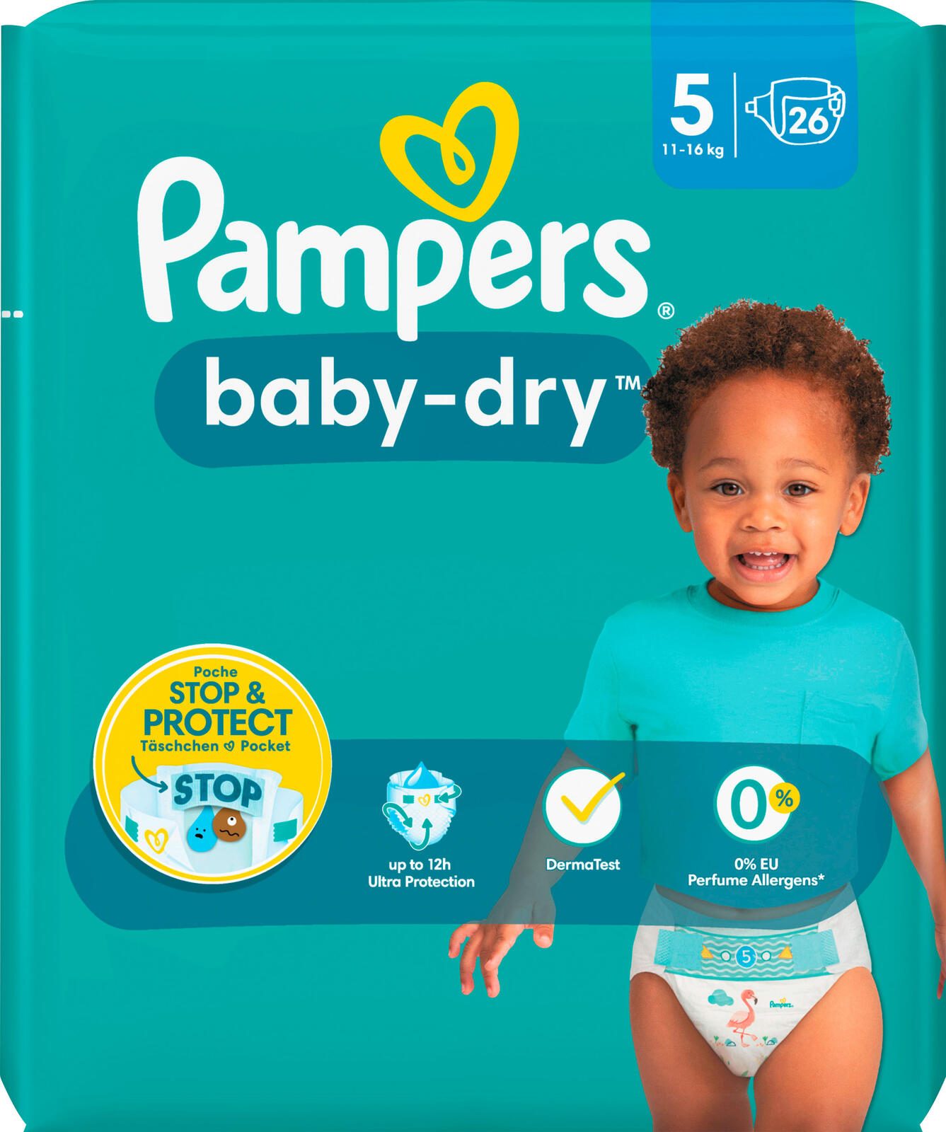 Pampers® Windeln Baby Dry Größe 5 (11-16kg) für Babys und Kleinkinder (4-18 Monate)