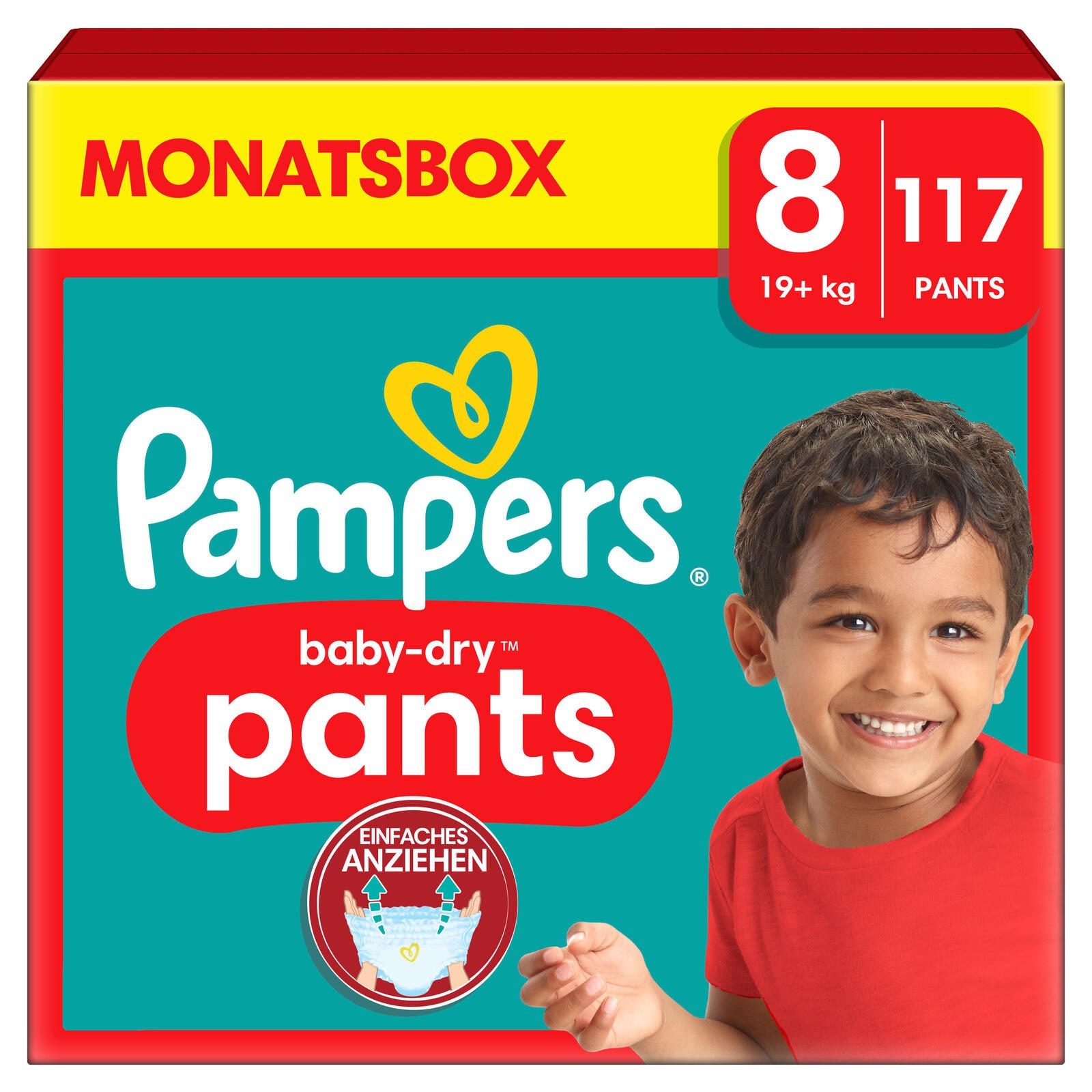 Pampers® Windeln Baby Dry Größe 8 (19+kg) für Kids und Teens (4-12 Jahre)