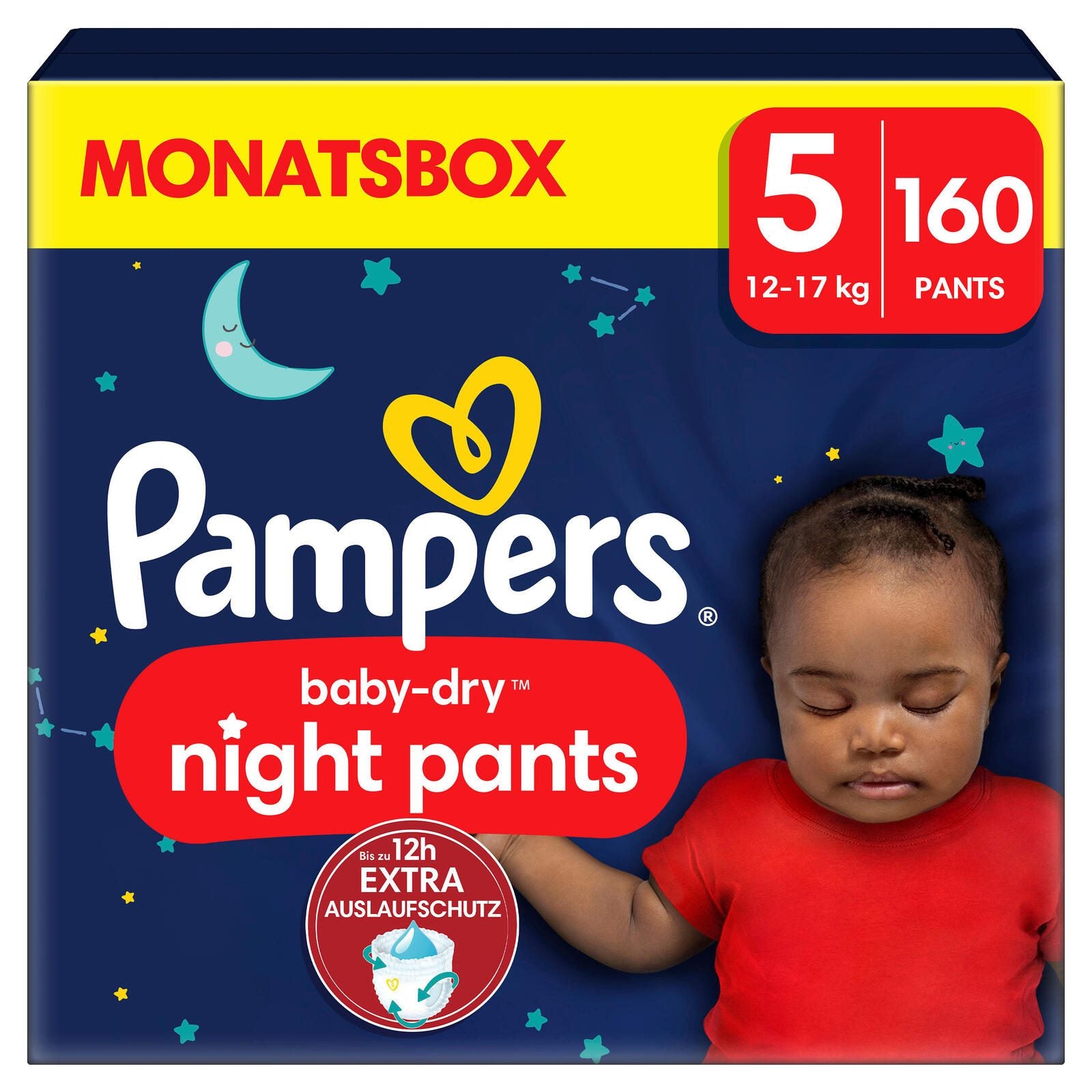 Pampers® Windeln Baby Dry Night Größe 5 (12-17kg) für Babys und Kleinkinder (4-18 Monate)