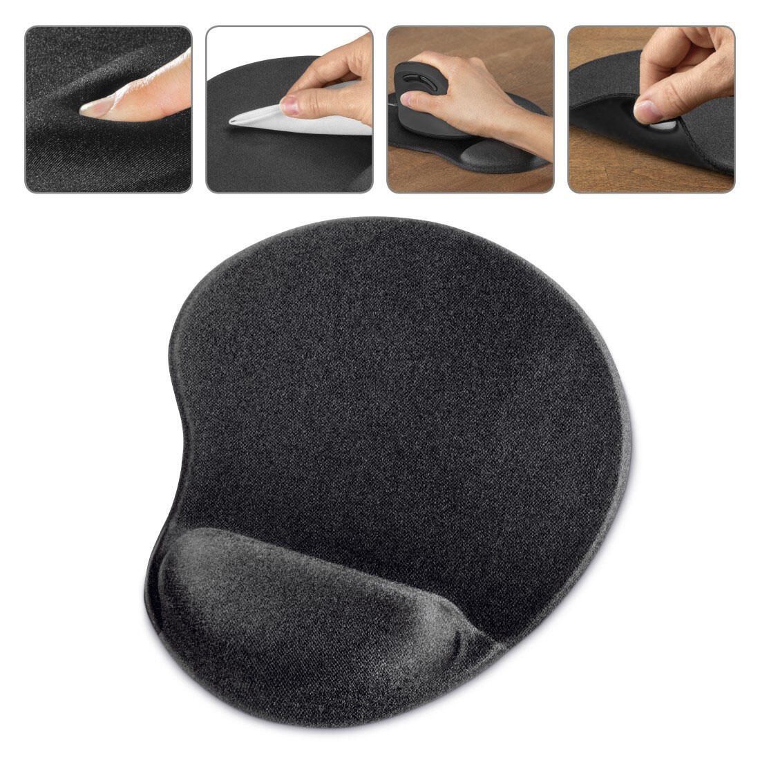 Hama Mousepad mit Handgelenkauflage Ergonomic schwarz