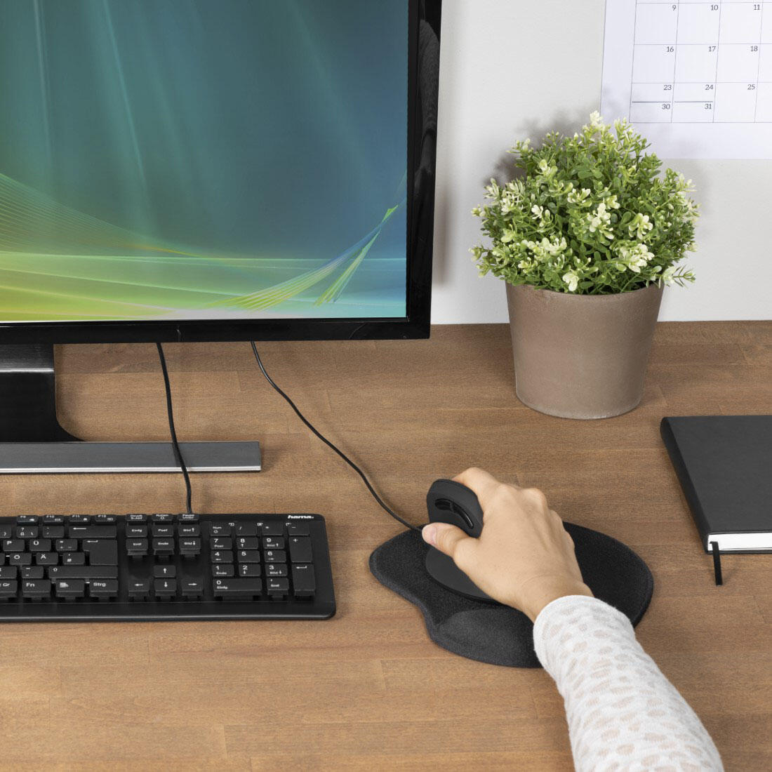 Hama Mousepad mit Handgelenkauflage Ergonomic schwarz