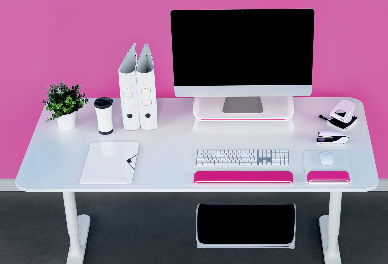 LEITZ Tastatur-Handballenauflage Ergo WOW pink, weiß