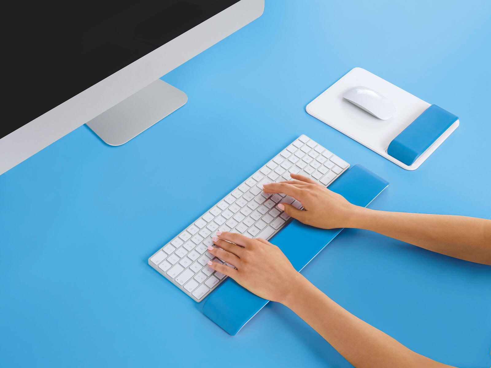 LEITZ Tastatur-Handballenauflage Ergo WOW blau, weiß