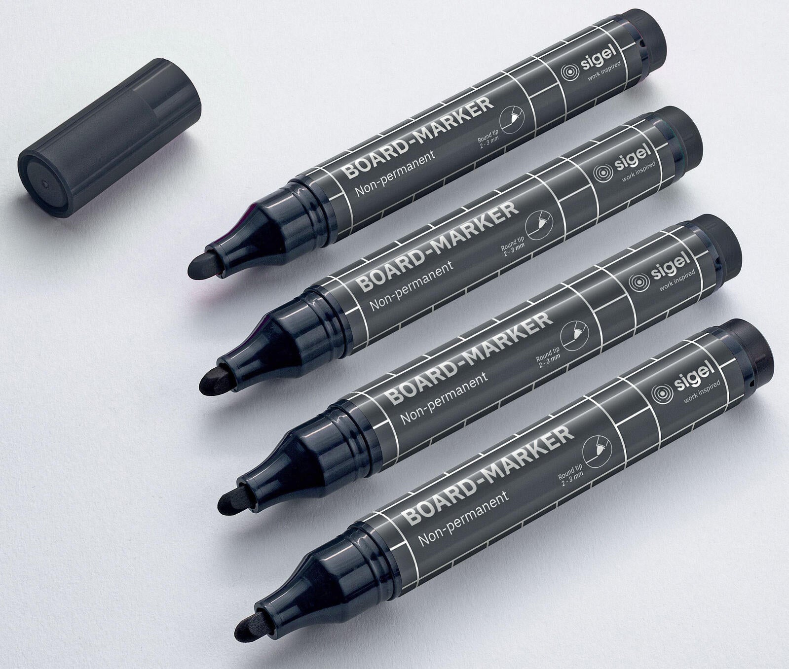 SIGEL Whiteboard- und Flipchart-Marker 2.0 - 3.0 mm Schwarz