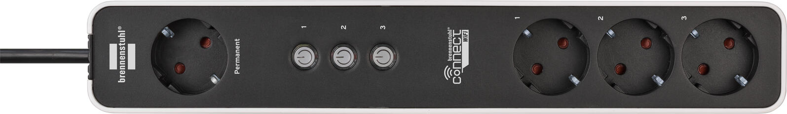 brennenstuhl WLAN-Steckdosenleiste Connect Ecolor 4-fach