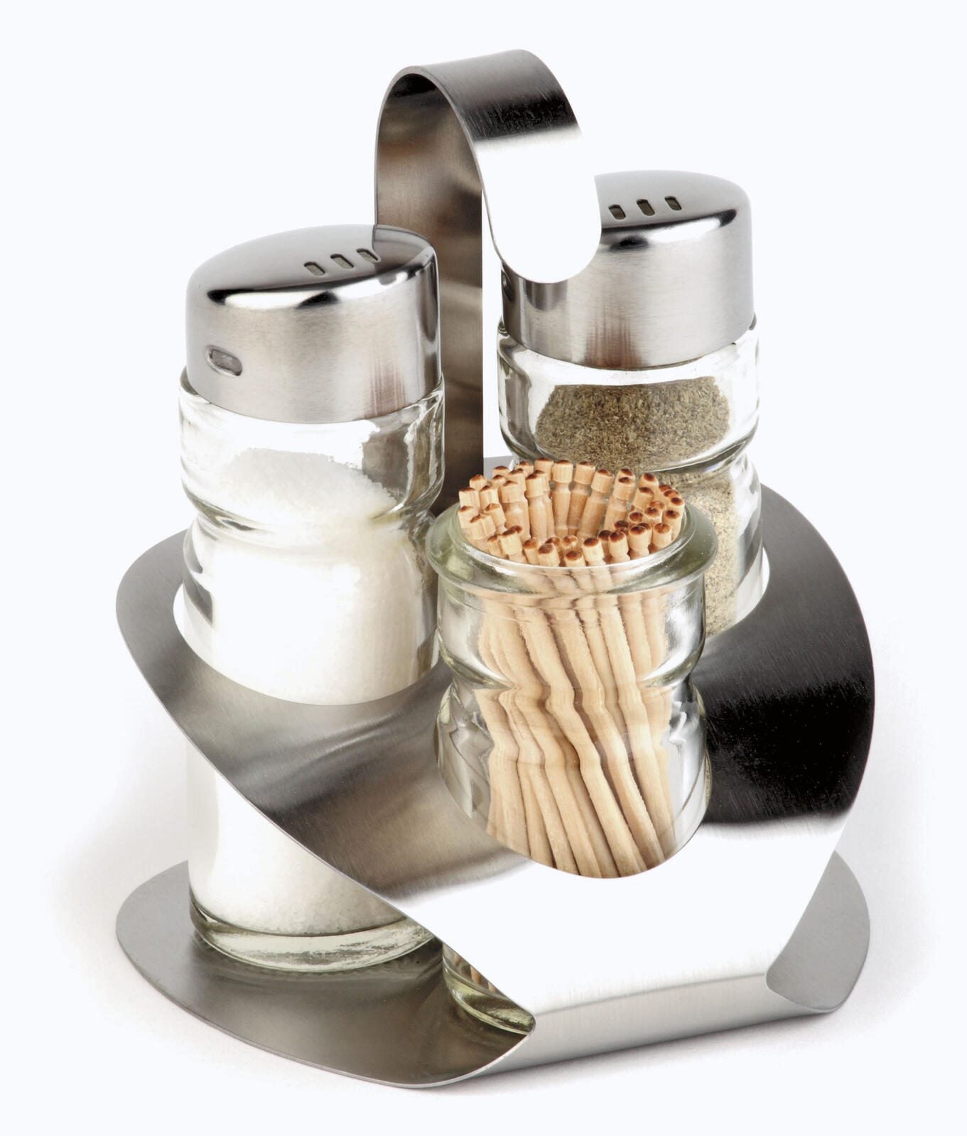 Salz- & Pfefferstreuer-Set transparent/silber 4-tlg.