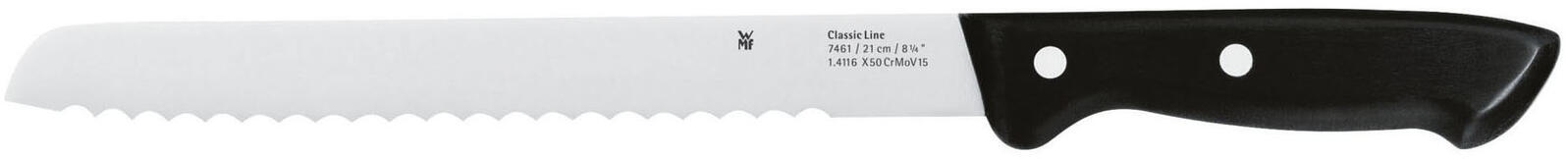 WMF Brotmesser Classic Line silber, schwarz