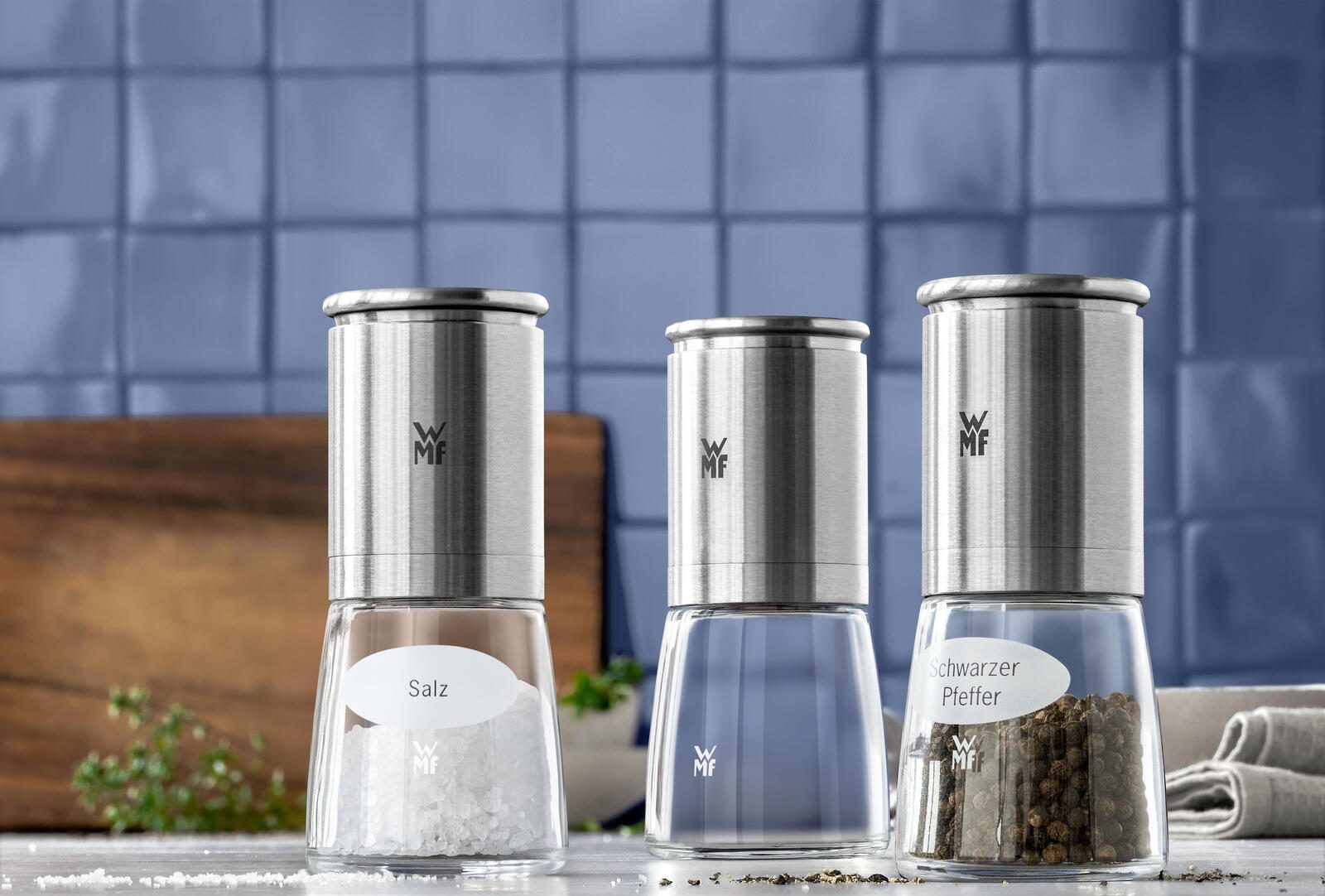 WMF De Luxe Salz- und Pfeffermühlen-Set 6 cm transparent/silber