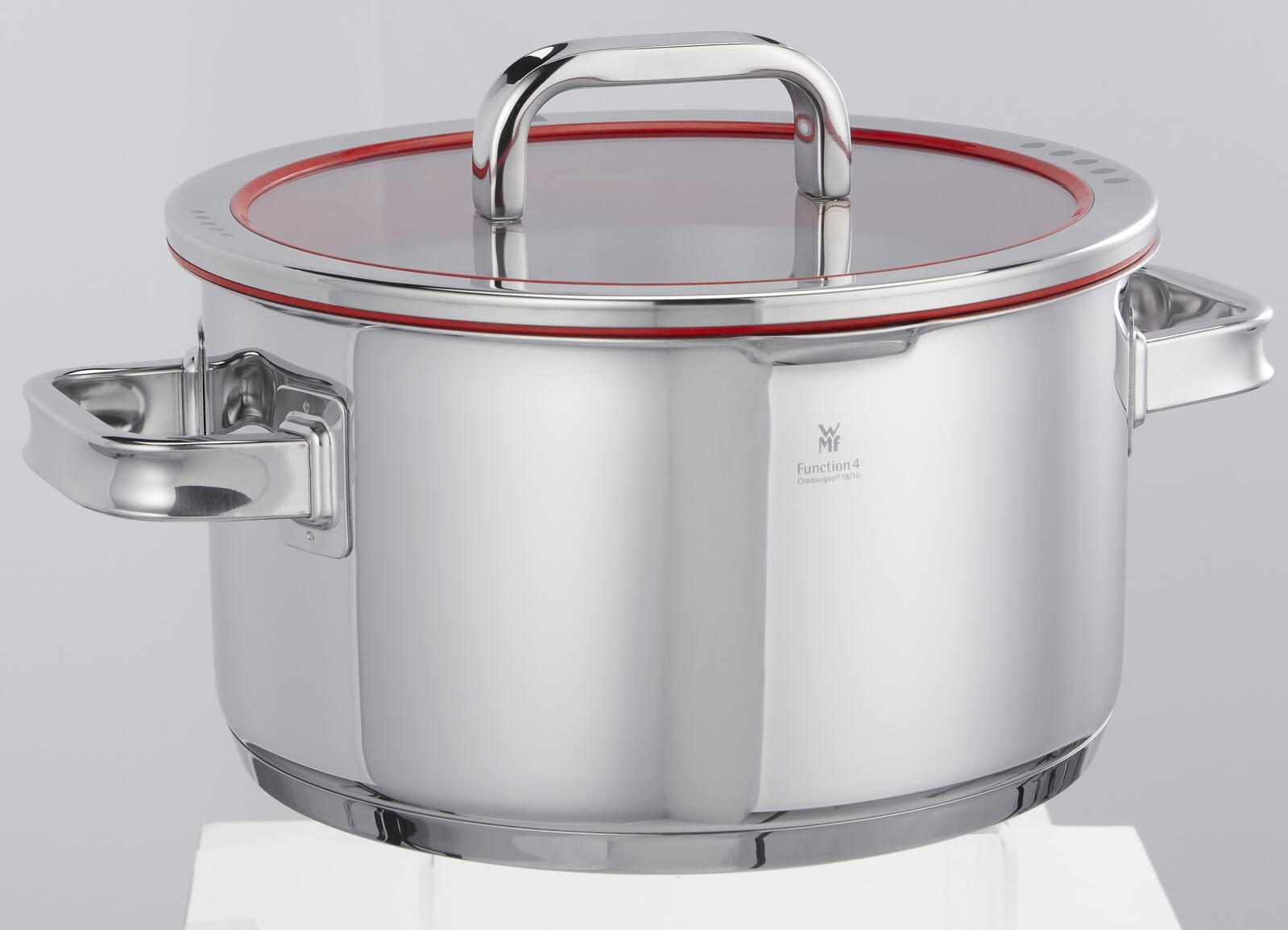 WMF Function 4 Topf-Set Bratentopf (2,5l), Fleischtöpfe (1,9l), (3,9l), (5,7l) silber