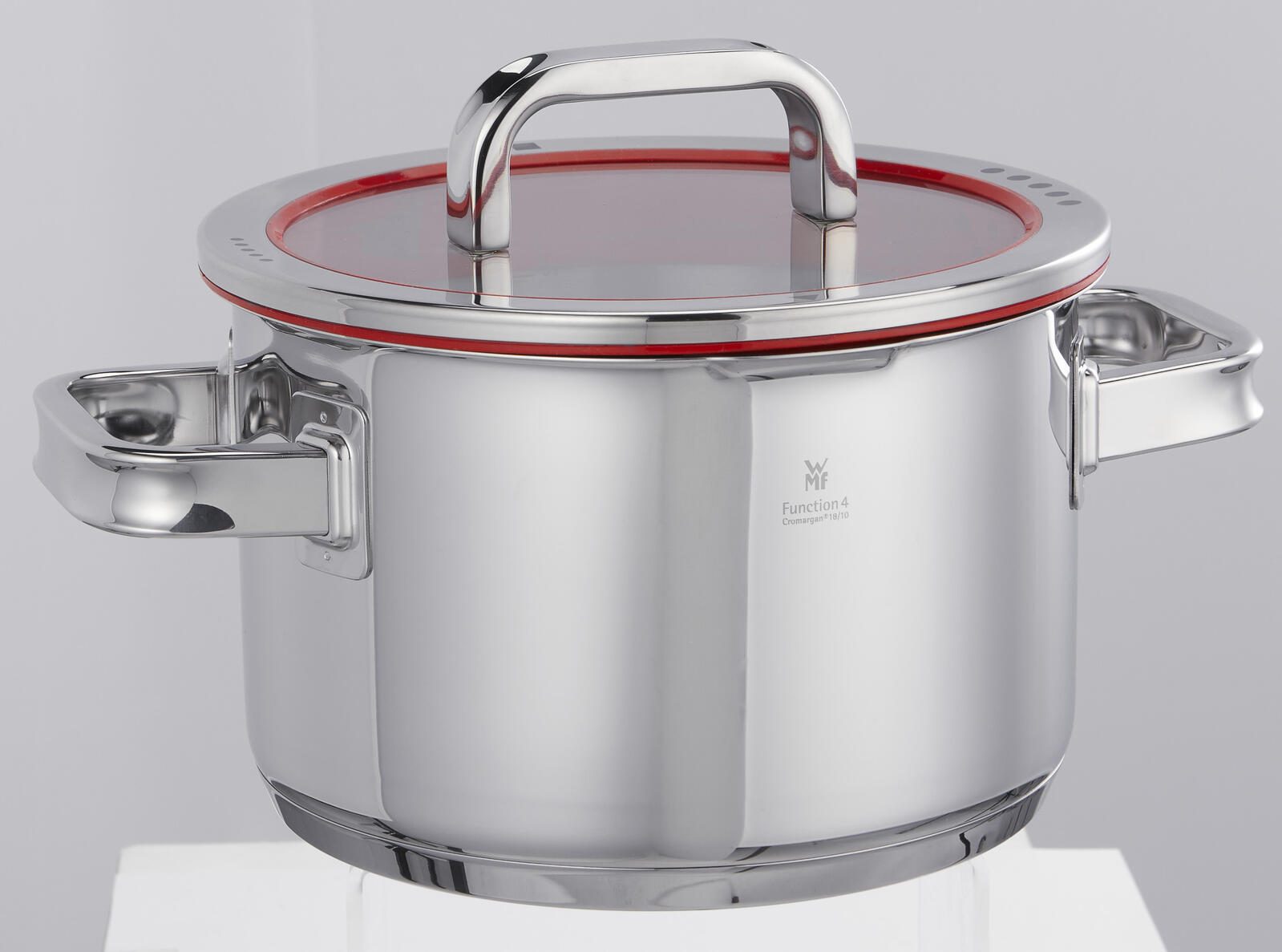 WMF Function 4 Topf-Set Bratentopf (2,5l), Fleischtöpfe (1,9l), (3,9l), (5,7l) silber