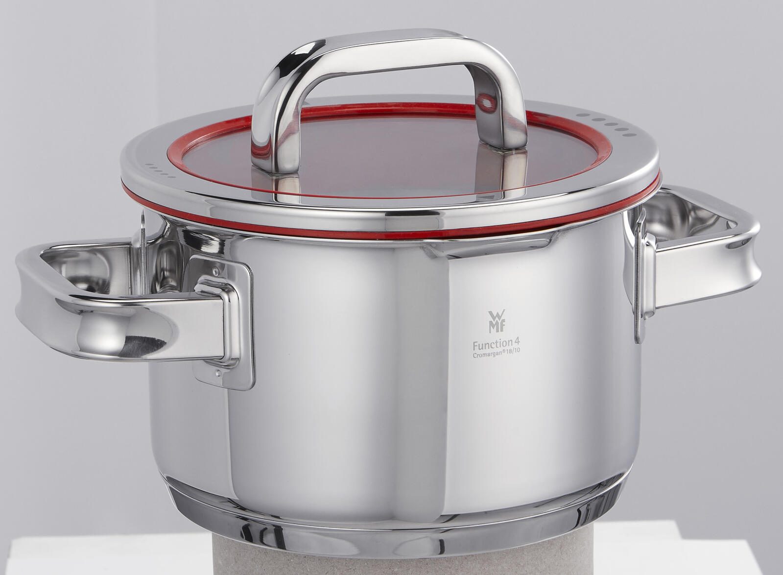 WMF Function 4 Topf-Set Bratentopf (2,5l), Fleischtöpfe (1,9l), (3,9l), (5,7l) silber