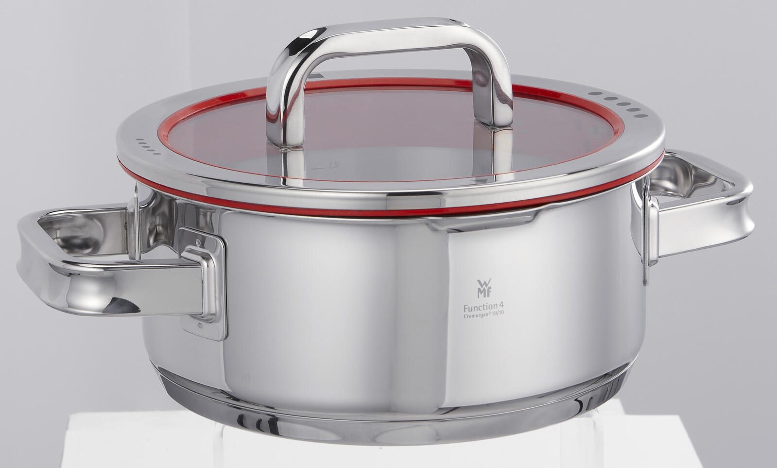 WMF Function 4 Topf-Set Bratentopf (2,5l), Fleischtöpfe (1,9l), (3,9l), (5,7l) silber