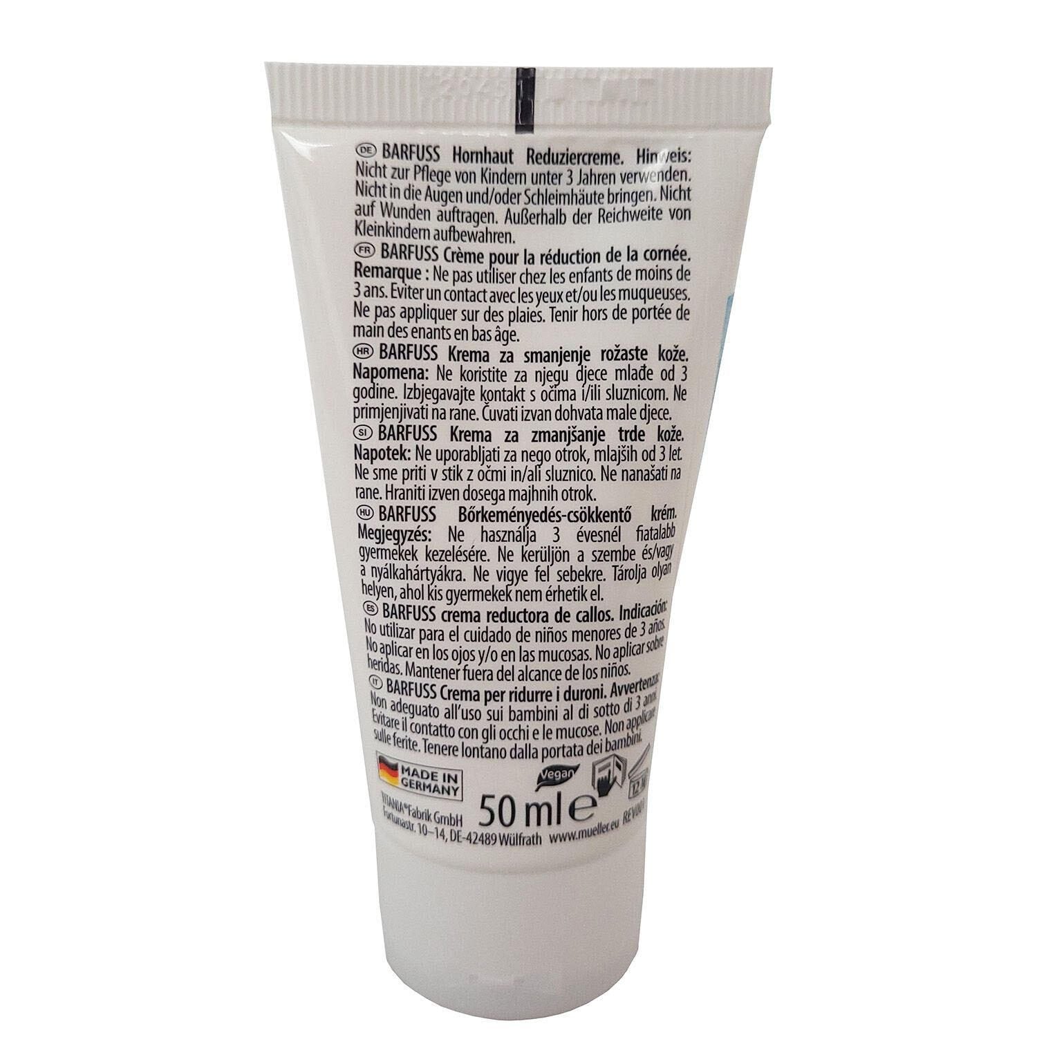 BARFUSS Hornhaut Reduziercreme Hornhautcreme 50 ml