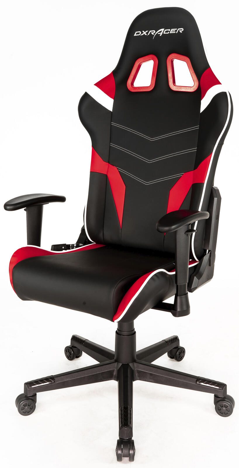 DXRacer Prince Serie OH-PF188-NRW Gaming-Stuhl - Regular / L - PVC Kunstleder - schwarz/rot/weiß