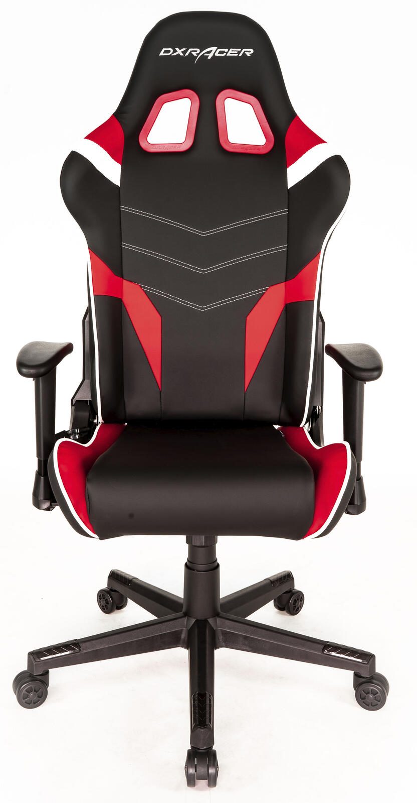 DXRacer Prince Serie OH-PF188-NRW Gaming-Stuhl - Regular / L - PVC Kunstleder - schwarz/rot/weiß