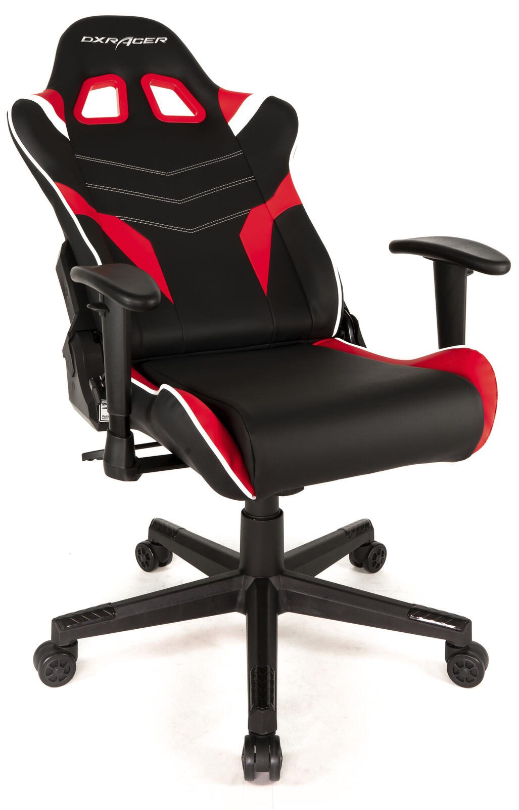 DXRacer Prince Serie OH-PF188-NRW Gaming-Stuhl - Regular / L - PVC Kunstleder - schwarz/rot/weiß