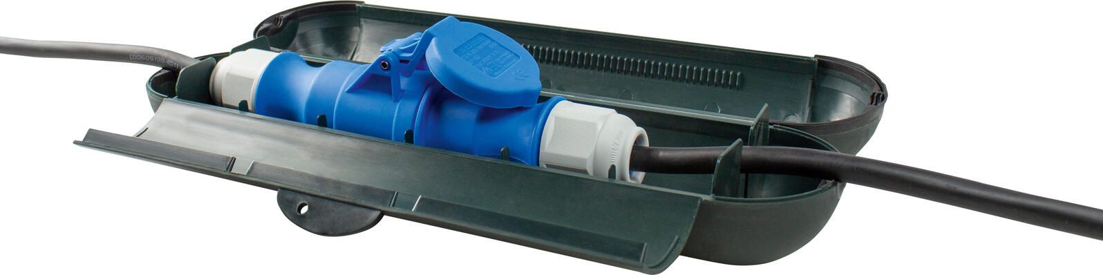 as-Schwabe Camping CEE Steckerverbindugen Kabelschutzbox 36 cm grün