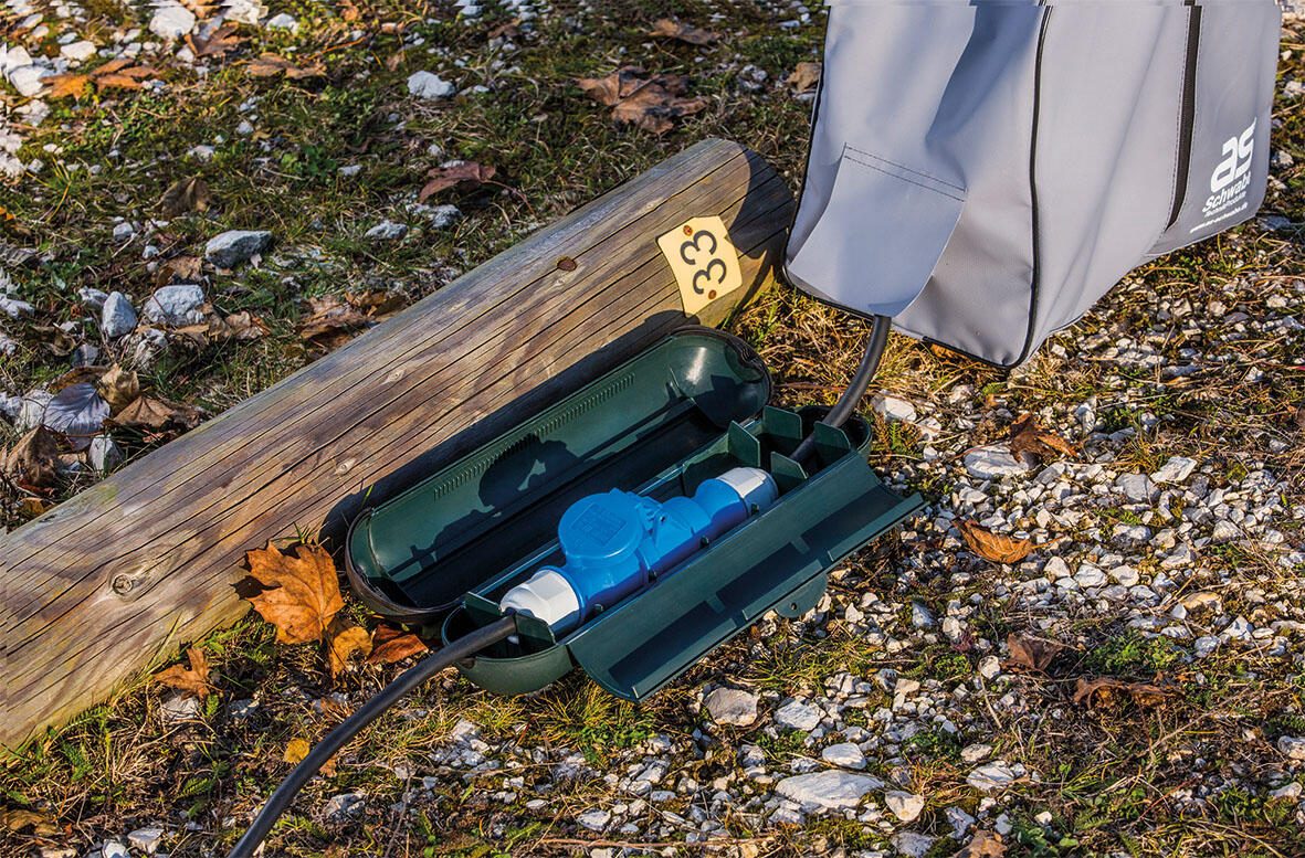 as-Schwabe Camping CEE Steckerverbindugen Kabelschutzbox 36 cm grün